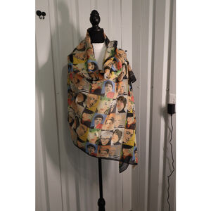Women's Studio Daedre One Size Multi-color Artist Print Scarf Pop Art 70x32
